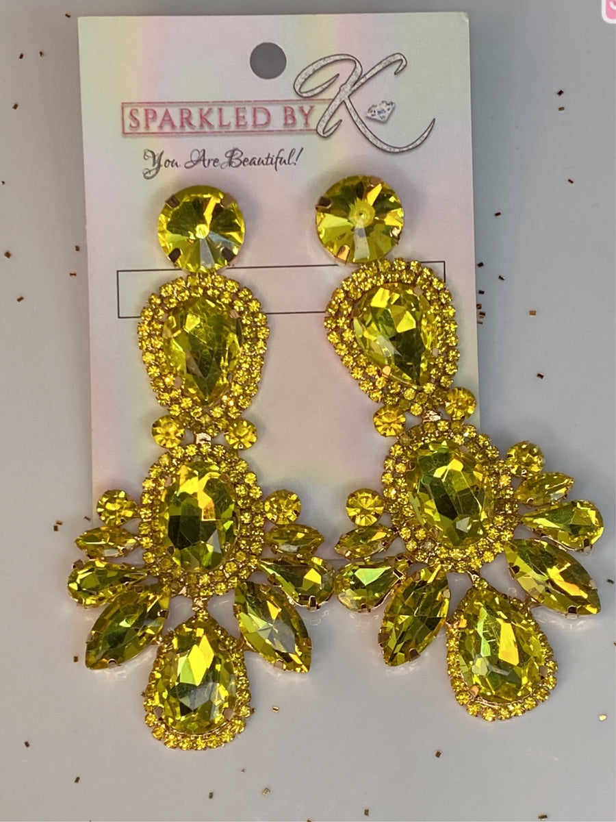 Yellow hot sale pageant earrings