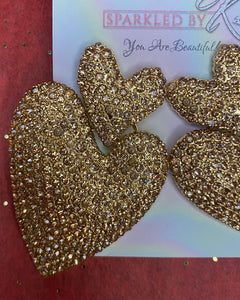 Gold rhinestone Love on Top Earrings