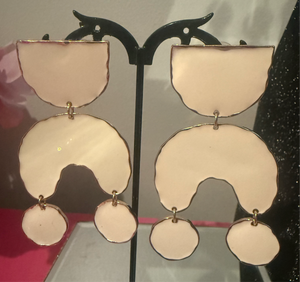 Cream Abstract dangles