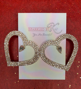 Rhinestone Heart earrings (gold)