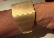 Load image into Gallery viewer, Gold square cuff bracelet
