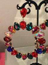 Load image into Gallery viewer, Multi-colored rhinestone dangles
