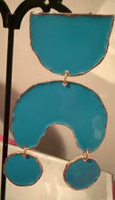 Load image into Gallery viewer, Turquoise abstract dangles
