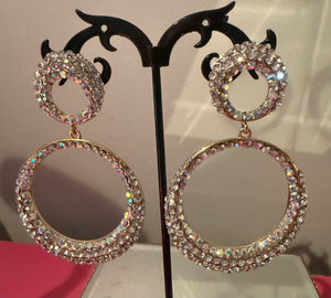 Rhinestone double circle dangles