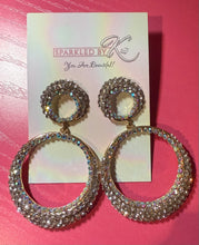 Load image into Gallery viewer, Rhinestone double circle dangles
