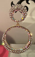 Load image into Gallery viewer, Rhinestone double circle dangles
