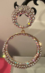 Rhinestone double circle dangles