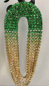 Green rhinestone ombres