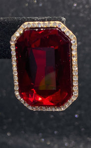 Ruby Rhinestone Stud