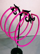 Load image into Gallery viewer, Cut out Pink matte hoops
