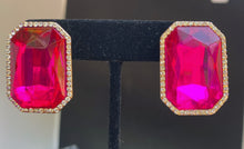 Load image into Gallery viewer, Pink oversized Rhinestone studs
