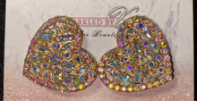 Load image into Gallery viewer, Cute rhinestone heart earrings
