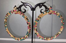 Load image into Gallery viewer, Multi colored Open Circle Earrings
