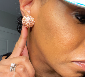 Peach Dome Earring