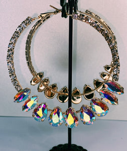 Iridescent & Rhinestone hoops