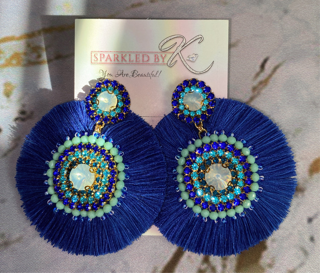 Blue Tassel earrings