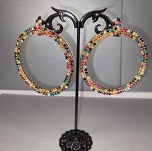 Load image into Gallery viewer, Multi colored Open Circle Earrings
