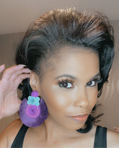 Dark purple tassel earrings